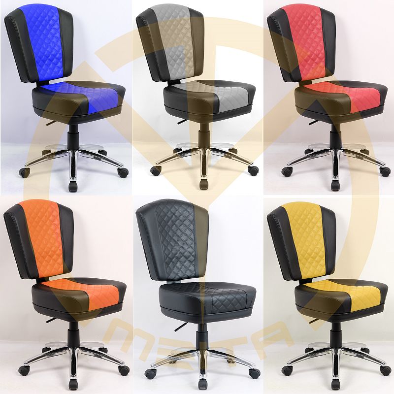 Casino Poker Table Chair With Adjustable Stainless Steel Base And Wheels
