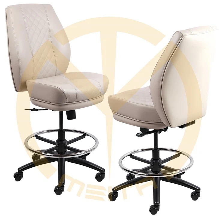 White Color Poker Room Table Chair with footrest