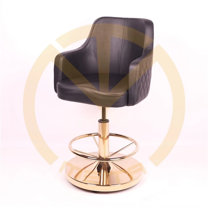 Black PU and Golden base casino club chair